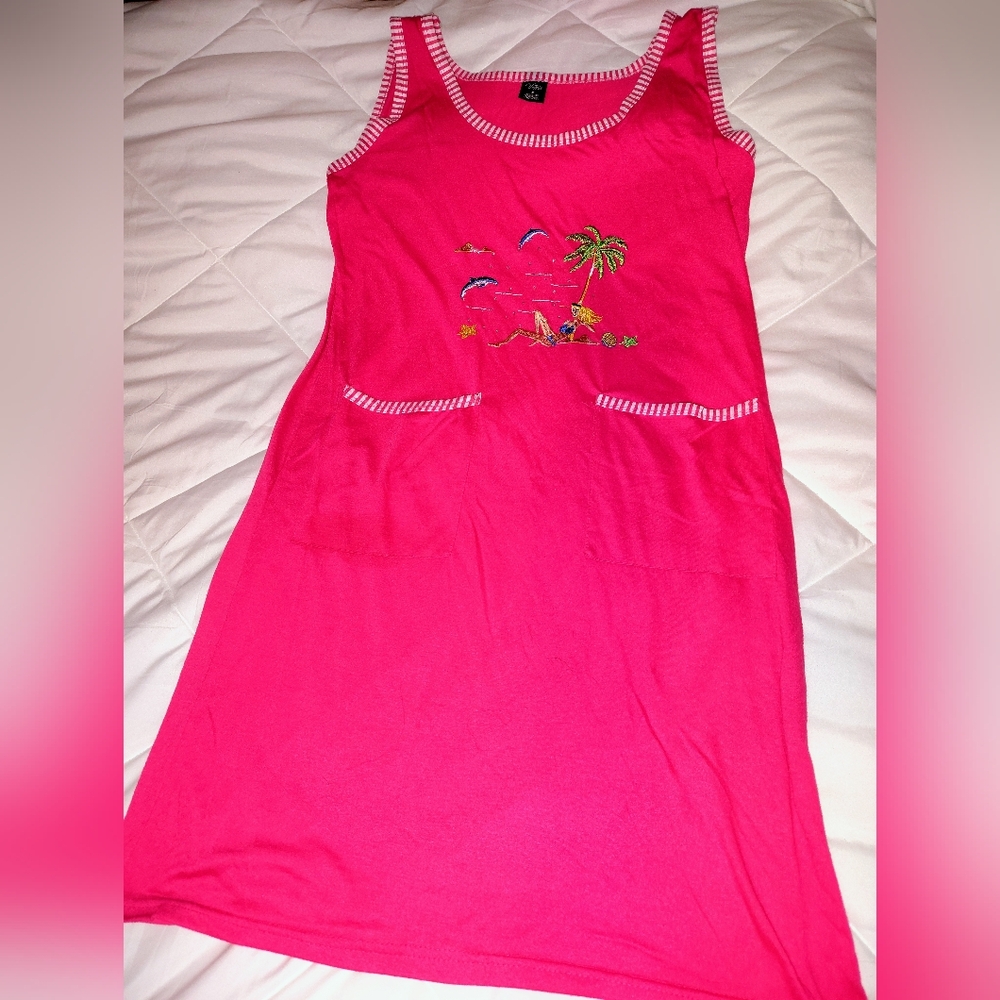 2/$8 Victoria | Pink Sleeveless Dress with Pockets